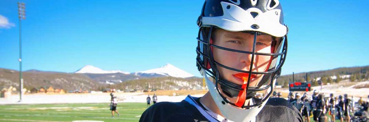 football player wearing a mouth guard