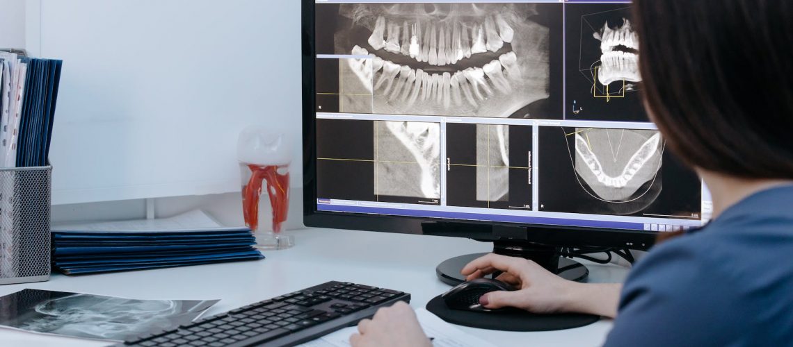 Dental x-rays displayed on a computer