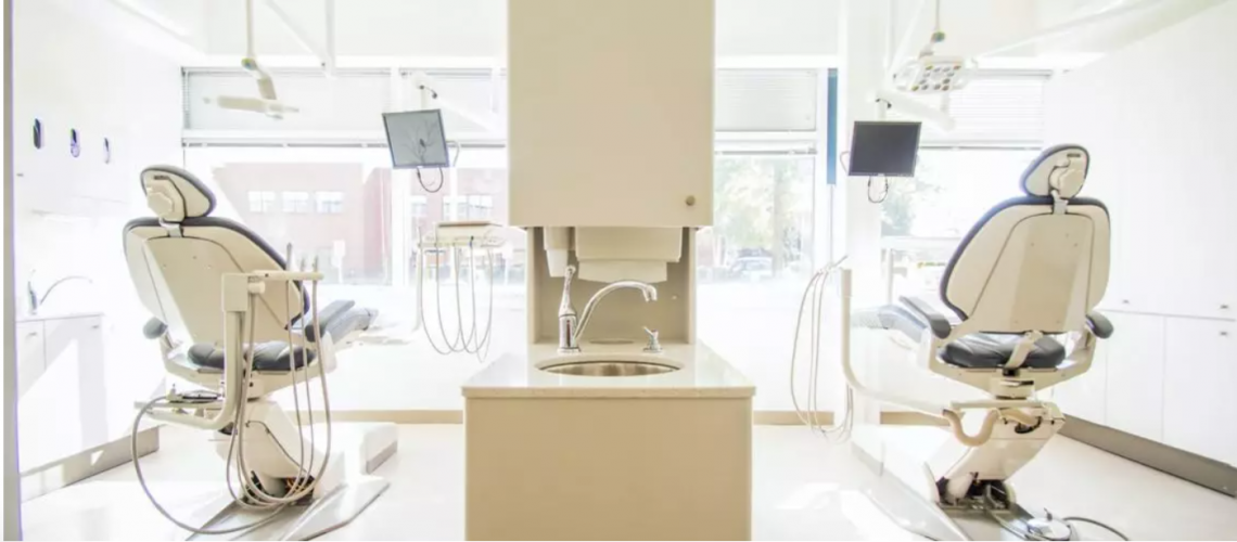 Dental chairs facing a window
