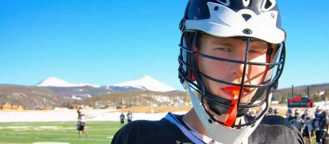 football player wearing a mouth guard